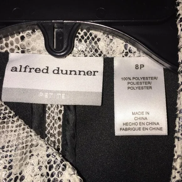 NWT Alfred Dunner Snakeskin Jacket Gray Black - Picture 3 of 6